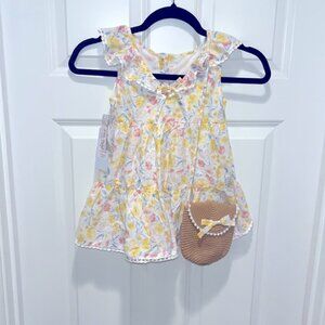 Tommy Bahama NWT kids floral DRESS with matching purse set size 5/6